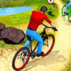 uphill offroad bicycle rider